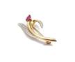 9ct Gold Ruby and Diamond Brooch