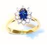 18ct Gold Diamond and Sapphire Cluster