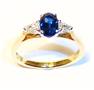 18ct Gold  Diamond and Sapphire Ring