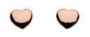 Sterling Silver Rose Gold Plated Heart Studs